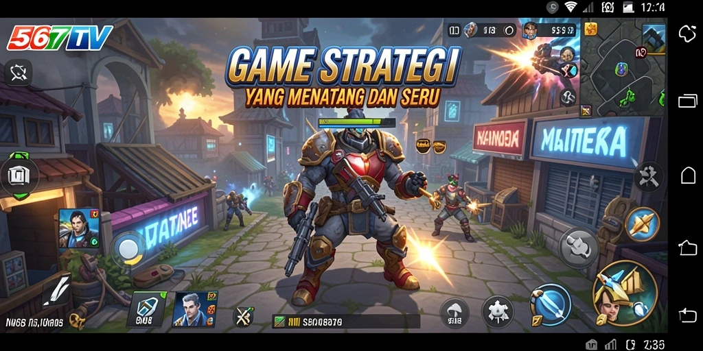Tampilan utama gameplay 567TV dengan pertempuran strategis yang seru.