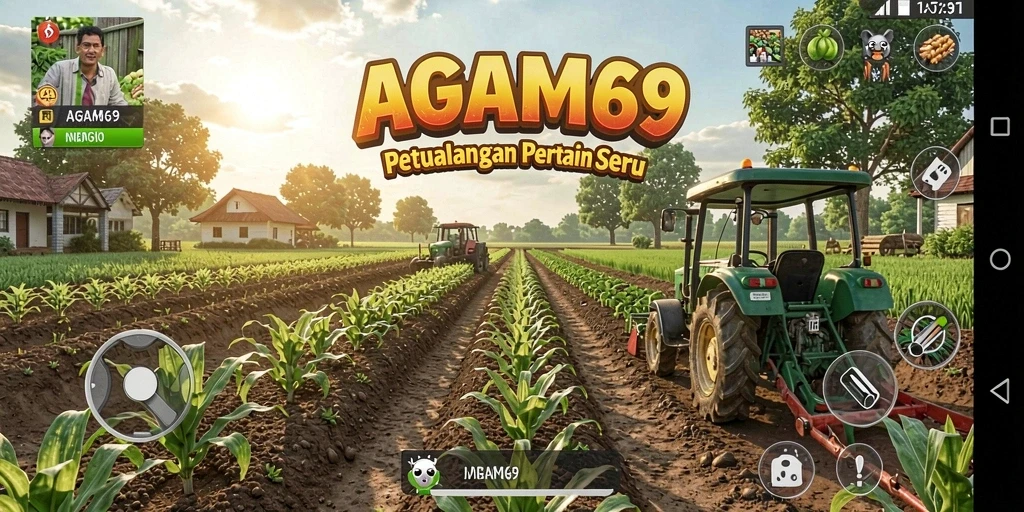 Tangkapan layar gameplay AGAM69 menunjukkan petualangan bertani yang menarik.