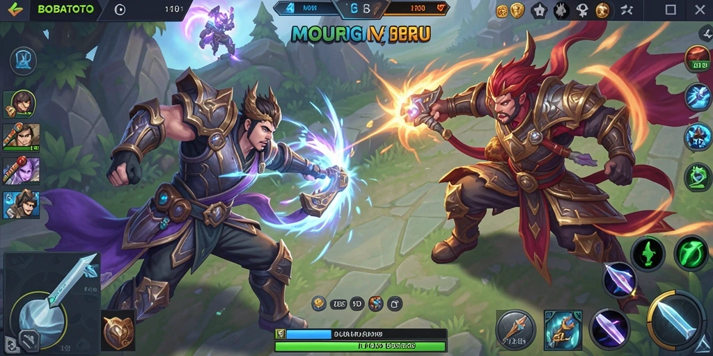 Tampilan epik gameplay BOBATOTO di dalam arena MOBA.