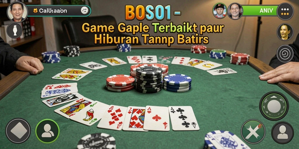 Tampilan gameplay menarik dari permainan Gaple di BOS01.