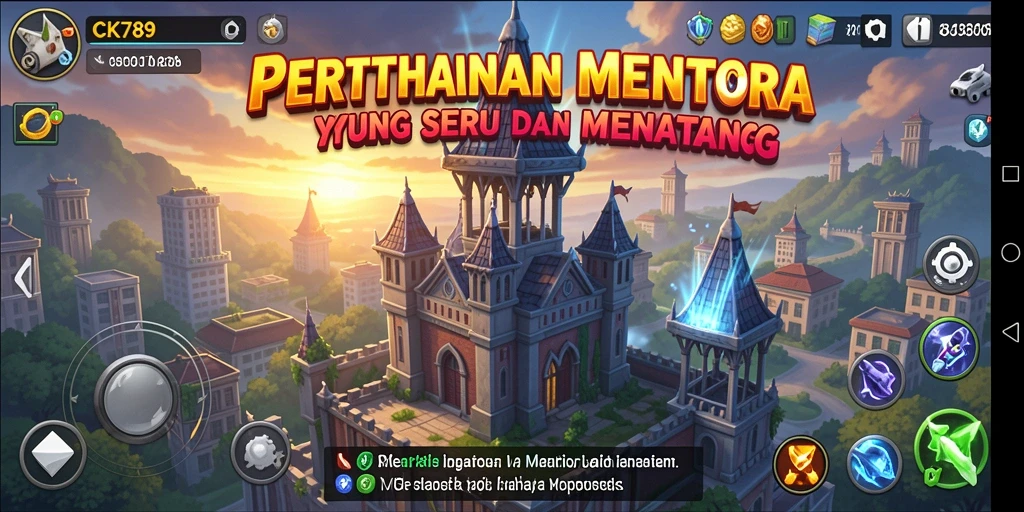 Screenshot CK789 menampilkan aksi seru dalam permainan Tower Defense.