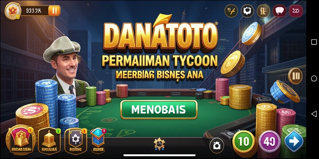 Tampilan gameplay menarik dari DANATOTO dengan elemen Tycoon.