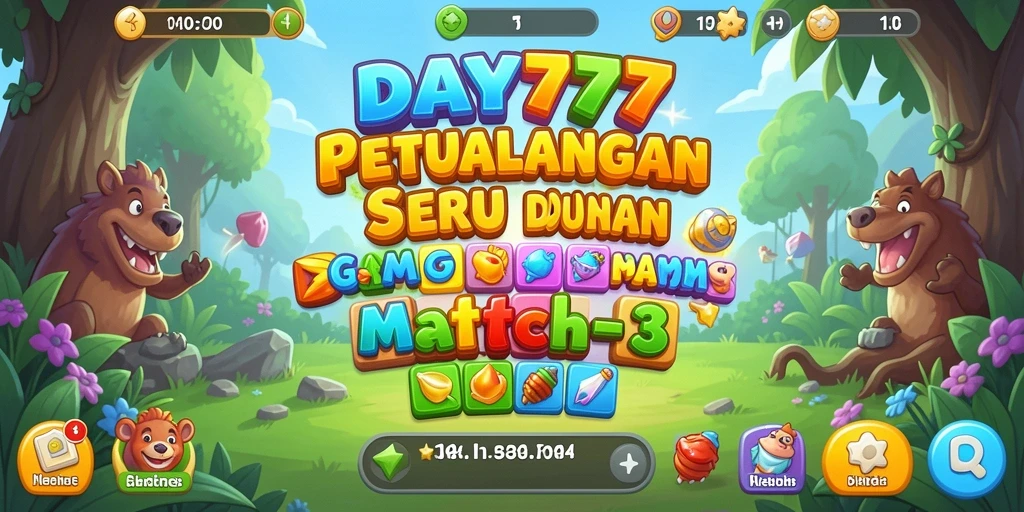 Screenshot gameplay DAY777 dengan aksi Match-3 yang menarik.