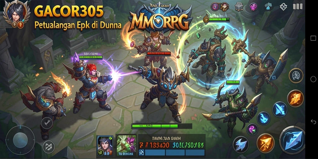 Tampilan gameplay GACOR305 dengan petualangan MMORPG yang mendebarkan.