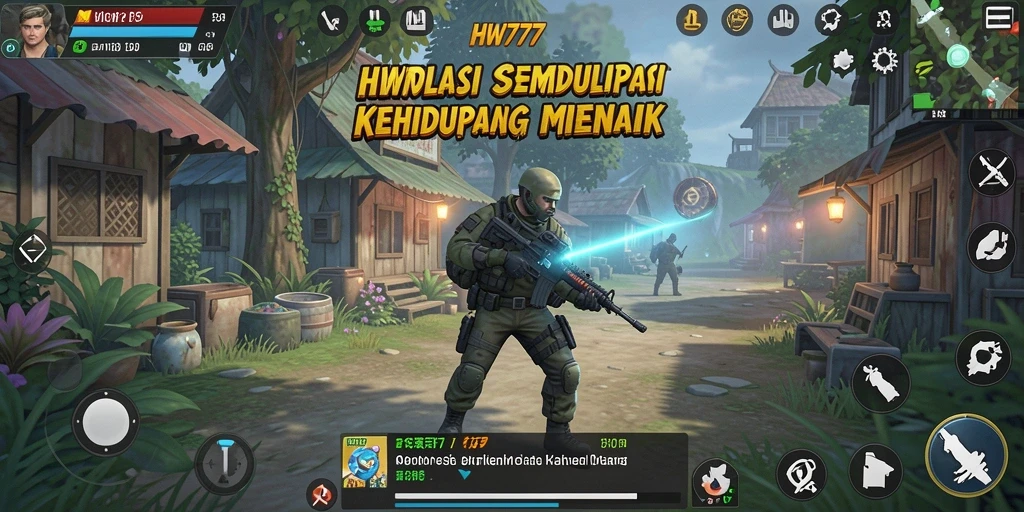 Screenshot gameplay HW777 menunjukkan dunia simulasi yang menakjubkan.