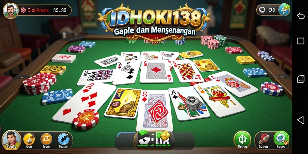 Tampilan gameplay seru di IDRHOKI138, permainan Gaple yang menyenangkan.