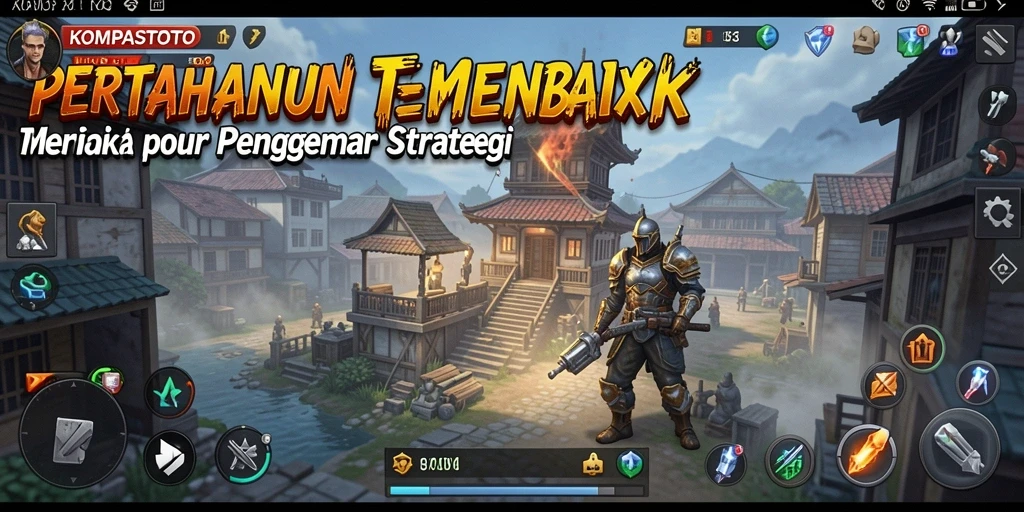 Tangkapan layar menunjukkan aksi mendebarkan dalam KOMPASTOTO Tower Defense.