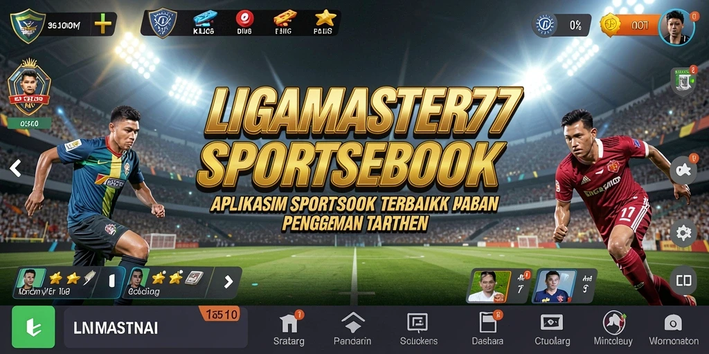 Screenshot utama LIGAMASTER77 menampilkan tampilan taruhan olahraga yang menarik.