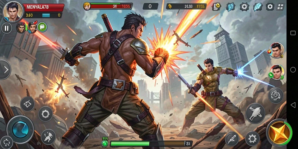 Gameplay mendebarkan dari MENYALA78 dengan aksi pertarungan yang intens.