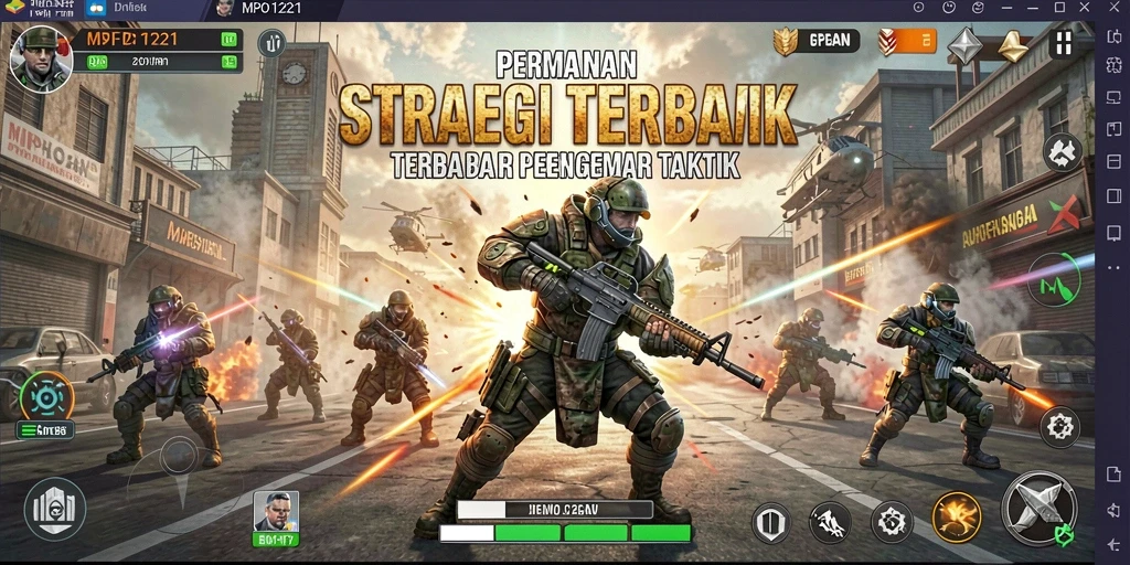 Tangkapan layar gameplay MPO1221 menampilkan aksi strategi mendebarkan.