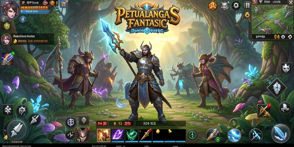 Tampilan gameplay RP99 yang mendebarkan dalam pertarungan RPG.