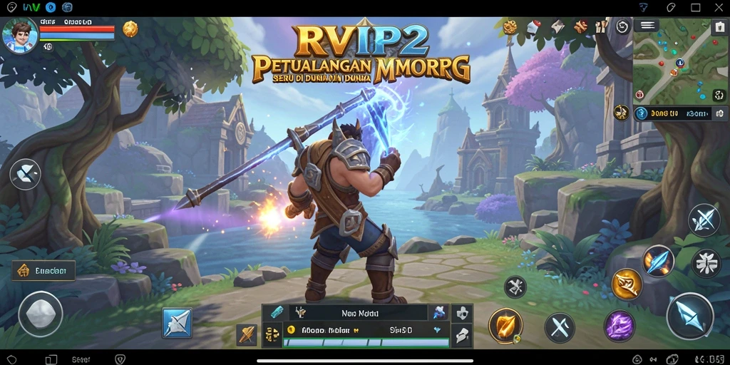 Screenshot utama RVIP2 menampilkan aksi seru di pertempuran MMORPG.