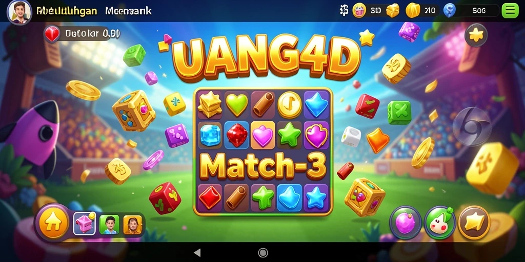 Gameplay UANG4D yang menarik dalam Match-3.