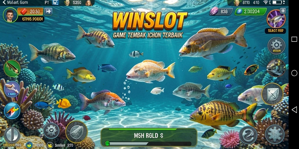 Tampilan gameplay WINSLOT dengan aksi menembak ikan yang seru.